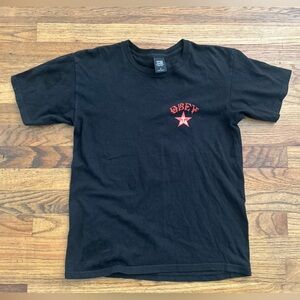 Obey T-Shirt Men's Small Black Short Sleeve Graphic Tee Casual Streetwear